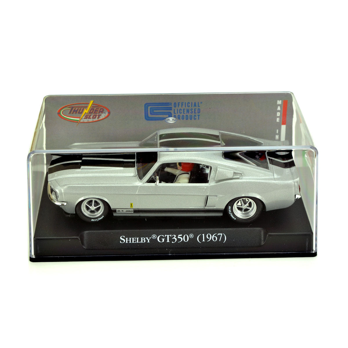 ThunderSlot 1967 Ford Shelby Mustang GT350 Silver Thunder Slot Car 1/32