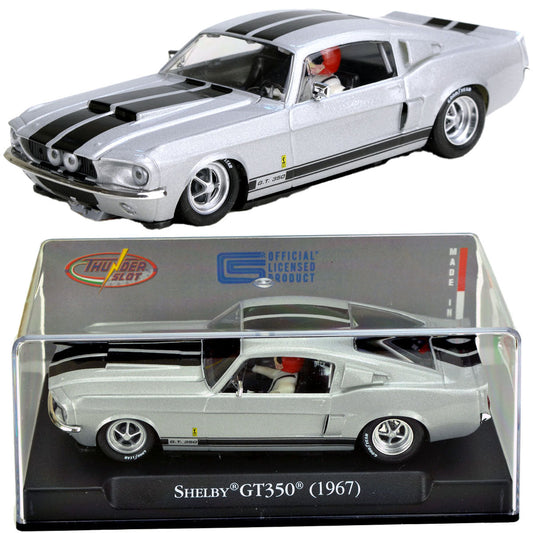 ThunderSlot 1967 Ford Shelby Mustang GT350 Silver Thunder Slot Car 1/32