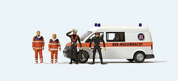 Preiser 33261 HO Scale Emergency Volkswagen T 5 Van - Assembled