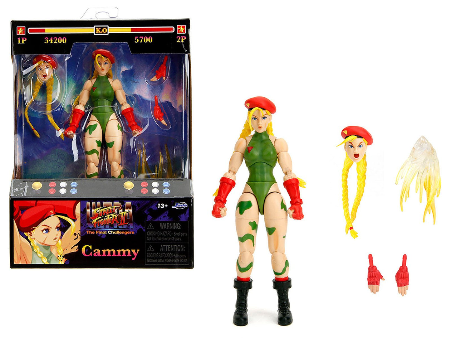 Cammy 6" Moveable Figure with Accessories and Alternate Head and Hands "Ultra Street Fighter II: The Final Challengers" (2017) Video Game Model by Jada  free shipping USA