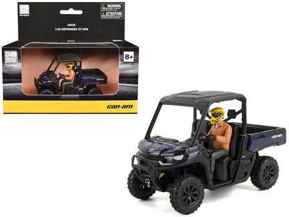 Can-Am Defender XT HD9 Navy Blue and Black with Driver Figure 1/32 Diecast Model by BRP Models  free shipping USA
