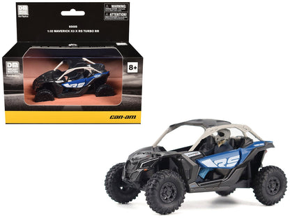Can-Am Maverick X3 X RS Turbo RR Intense Blue and Chalk Gray with Driver Figure 1/32 Diecast Model by BRP Models  free shipping USA