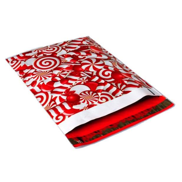 Candy Cane Christmas Poly Mailers Size 6x9 Shipping Bags