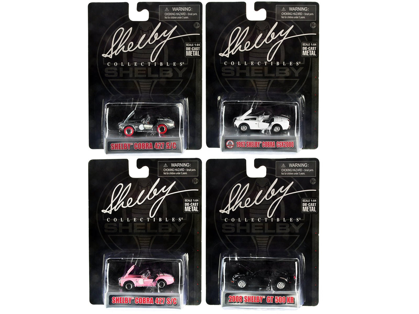 "Carroll Shelby 50th Anniversary" 4 piece Set 2022 Release Q 1/64 Diecast Model Cars by Shelby Collectibles  free shipping USA