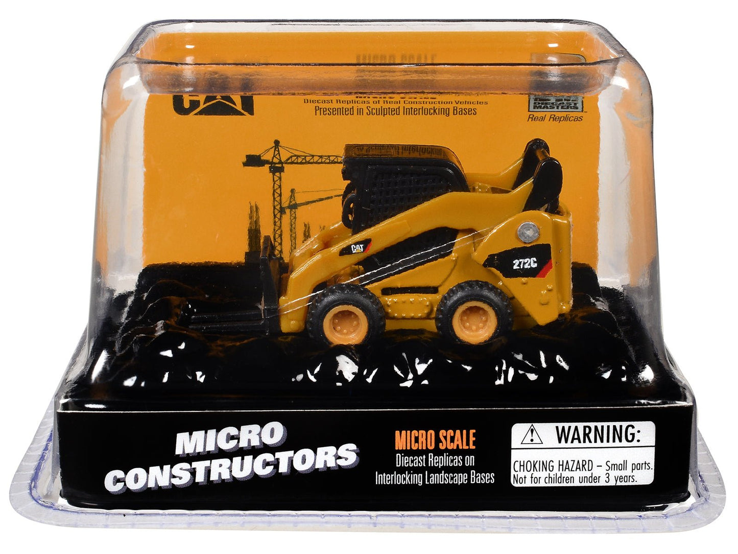 CAT Caterpillar 272C Skid Steer Loader with Pallet Fork Yellow "Micro-Constructor" Series Diecast Model by Diecast Masters  free shipping USA