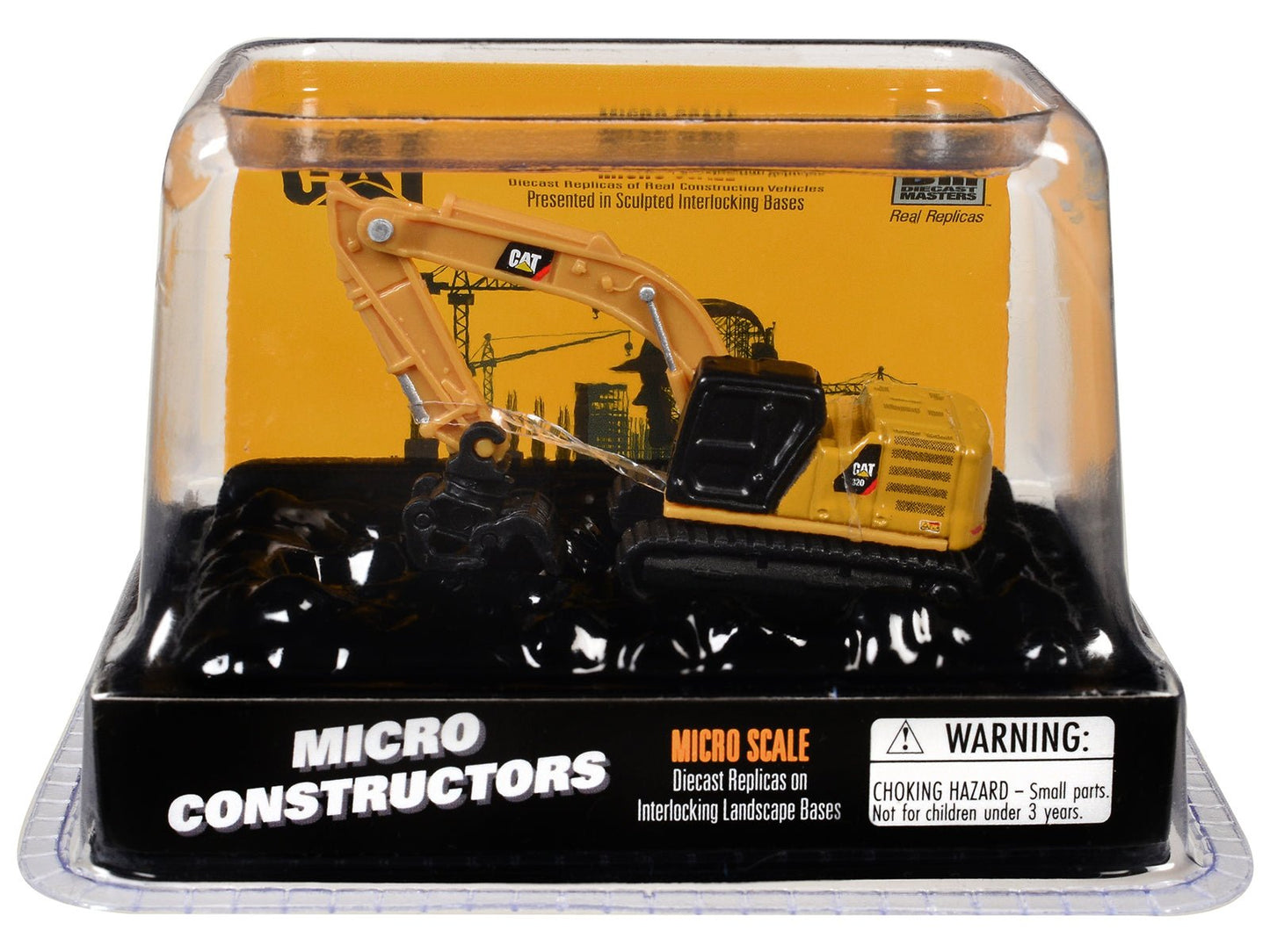 CAT Caterpillar 320 Hydraulic Excavator Grapple Yellow "Micro-Constructor" Series Diecast Model by Diecast Masters  free shipping USA