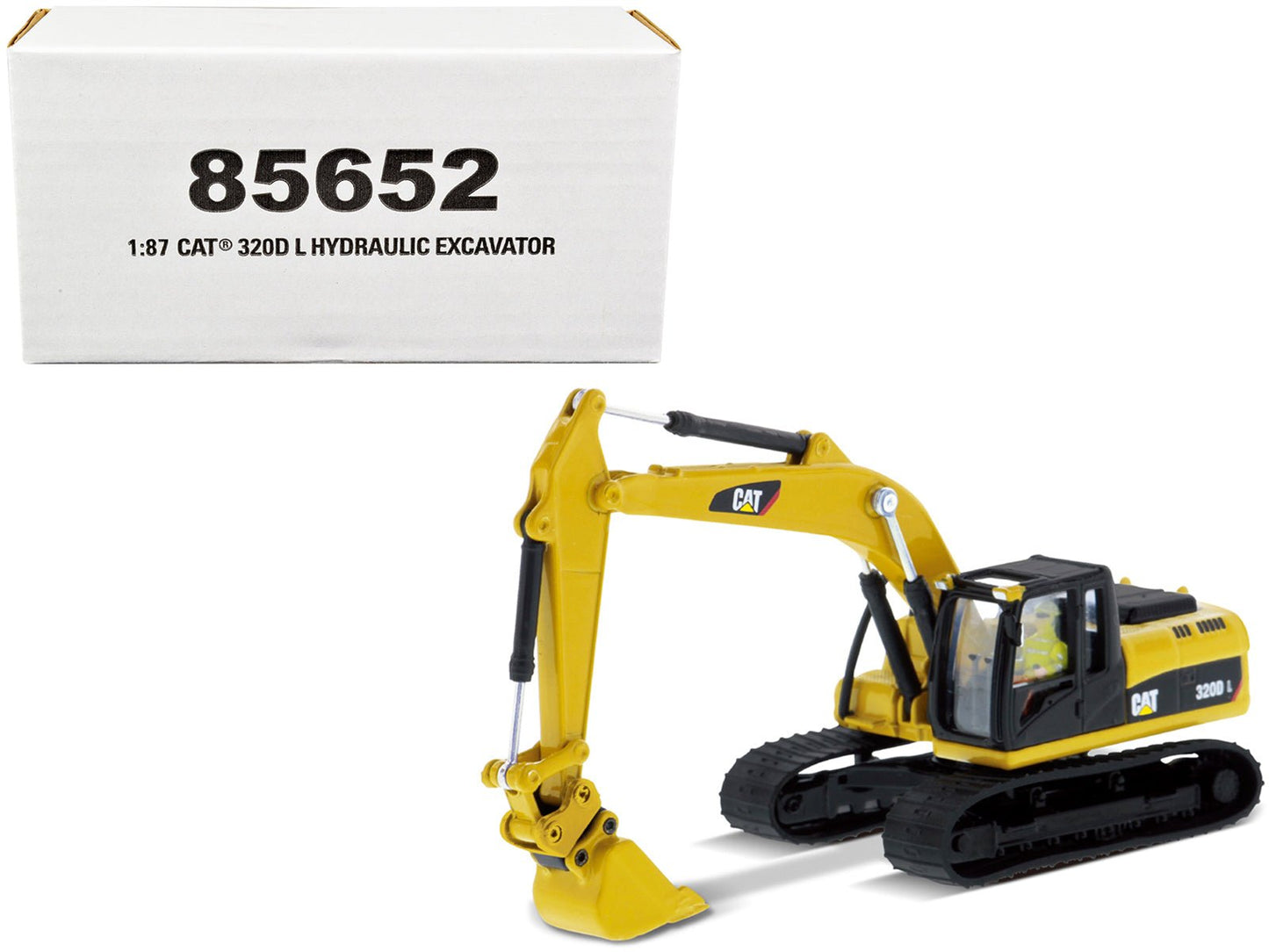 CAT Caterpillar 320D L Hydraulic Excavator with Multiple Work Tools and Operator "High Line" Series 1/87 (HO) Scale Diecast Model by Diecast Masters  free shipping USA