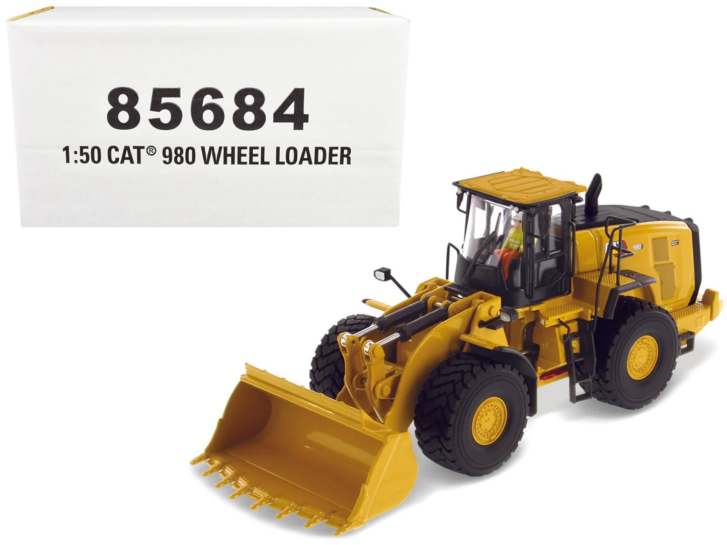 CAT Caterpillar 980 Wheel Loader Yellow with Operator "High Line Series" 1/50 Diecast Model by Diecast Masters  free shipping USA