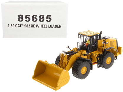 CAT Caterpillar 982 XE Wheel Loader Yellow with Operator "High Line Series" 1/50 Diecast Model by Diecast Masters  free shipping USA