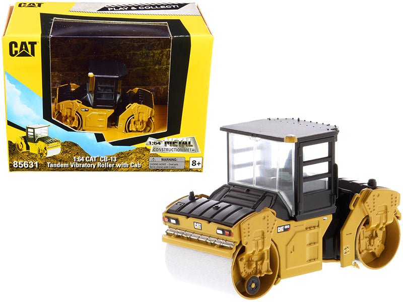 CAT Caterpillar CB-13 Tandem Vibratory Roller with Cab "Play & Collect!" Series 1/64 Diecast Model by Diecast Masters  free shipping USA