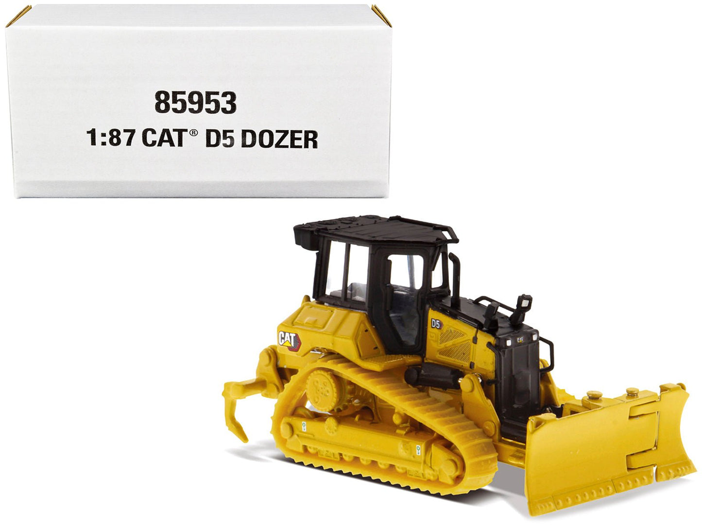 CAT Caterpillar D5 Track-Type Dozer Yellow with Fine Grading Undercarriage and Foldable Blade "High Line Series" 1/87 (HO) Scale Diecast Model by Diecast Masters  free shipping USA
