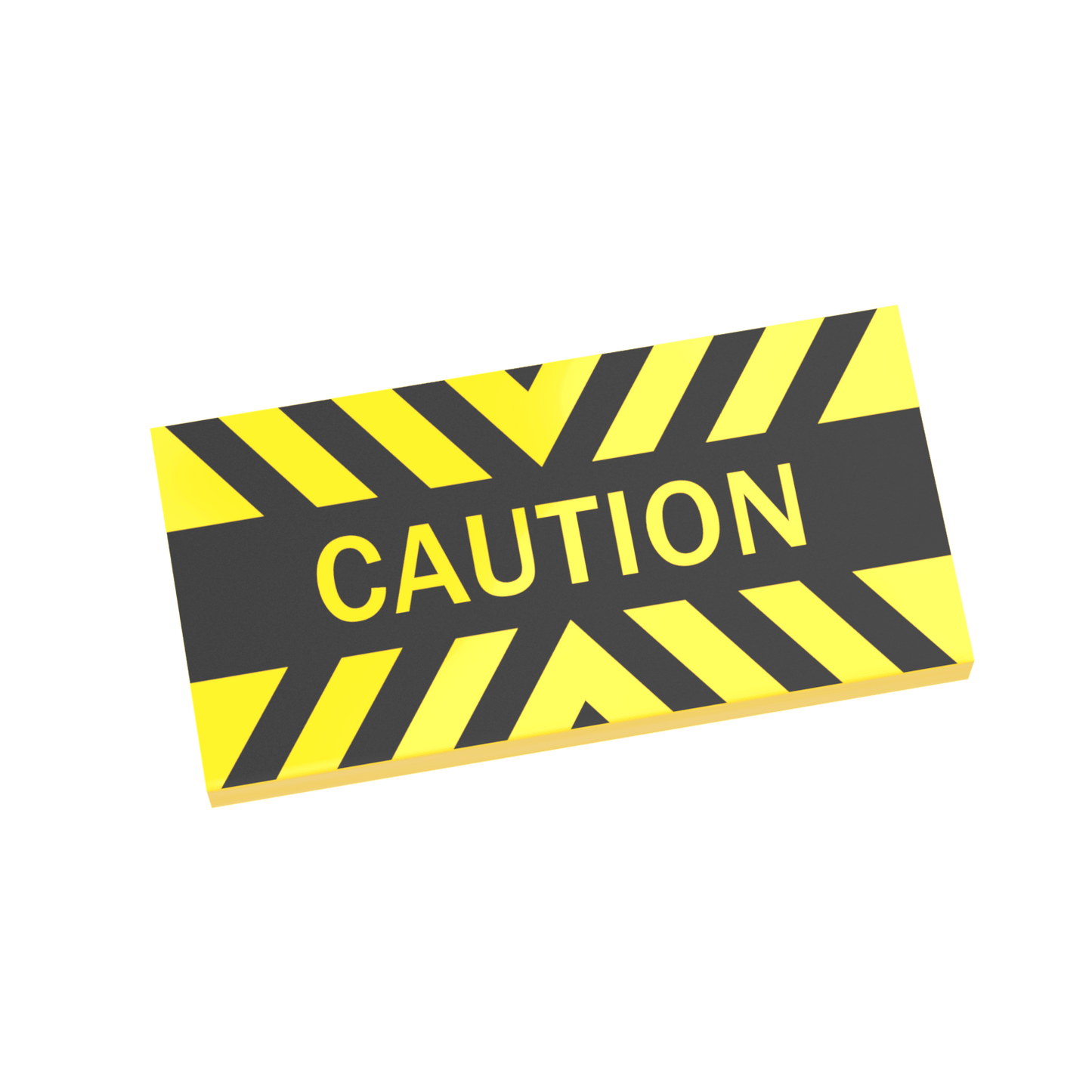 Caution Warning Sign - Custom Printed - Made Using a LEGO® Tile