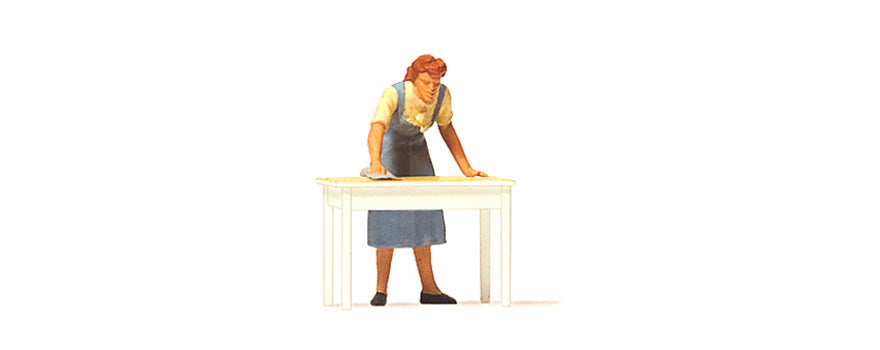 Preiser 28134 HO Scale Housewife Cleaning Table