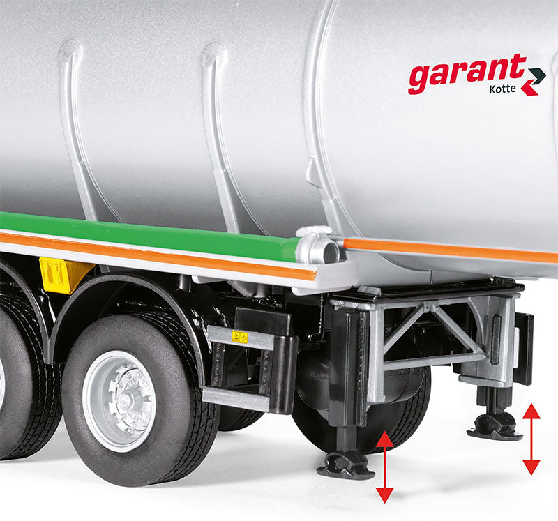 Wiking 077655 1/32 Kotte Garant Tank Trailer, White Aluminum