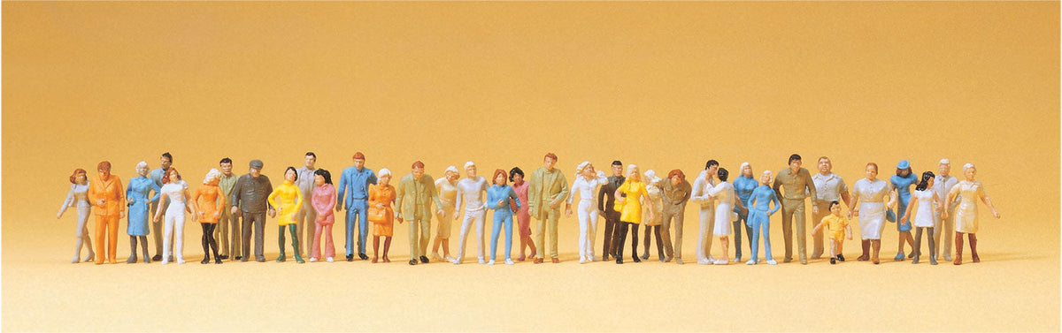 Preiser 14402 HO Scale Crowd of 36 Passers-By Figure Set