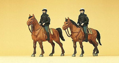 Preiser 10397 HO Scale Police Mounted On Horseback United States