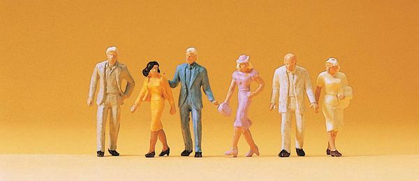 Preiser 14134 HO Scale Pedestrians Passers-By pkg(6)