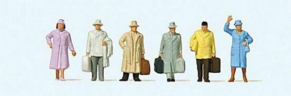 Preiser 14117 HO Scale Travellers Era III pkg(6)