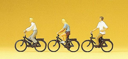 Preiser 10336 HO Scale Sports & Recreation Cyclists pkg(3)