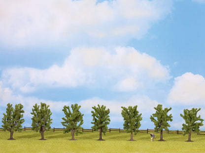 Noch 25088 HO/TT/N/Z Scale Deciduous Trees, Green, 8 cm, 7-Pack