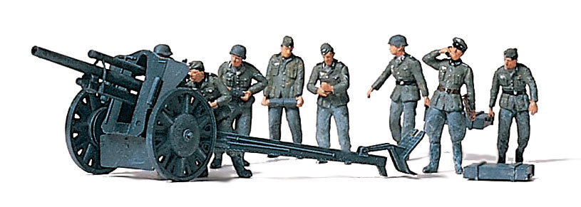 Preiser 16514 HO Scale German Howitzer & Crew Plastic Kit