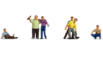 Noch 15559 HO Scale Drunk People Figure Set, 6 Figures
