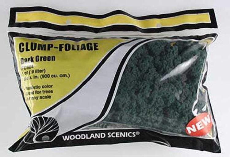 Woodland Scenics FC684 Clump Foliage Dark Green Bag Train Scenery