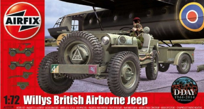 Airfix 2339 1/72 Willys British Airborne Jeep, Trailer & 75mm Howitzer M1
