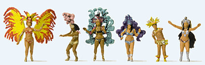 Preiser 24625 HO Scale Samba Dance Group 6 Dancers in Flashy Costumes
