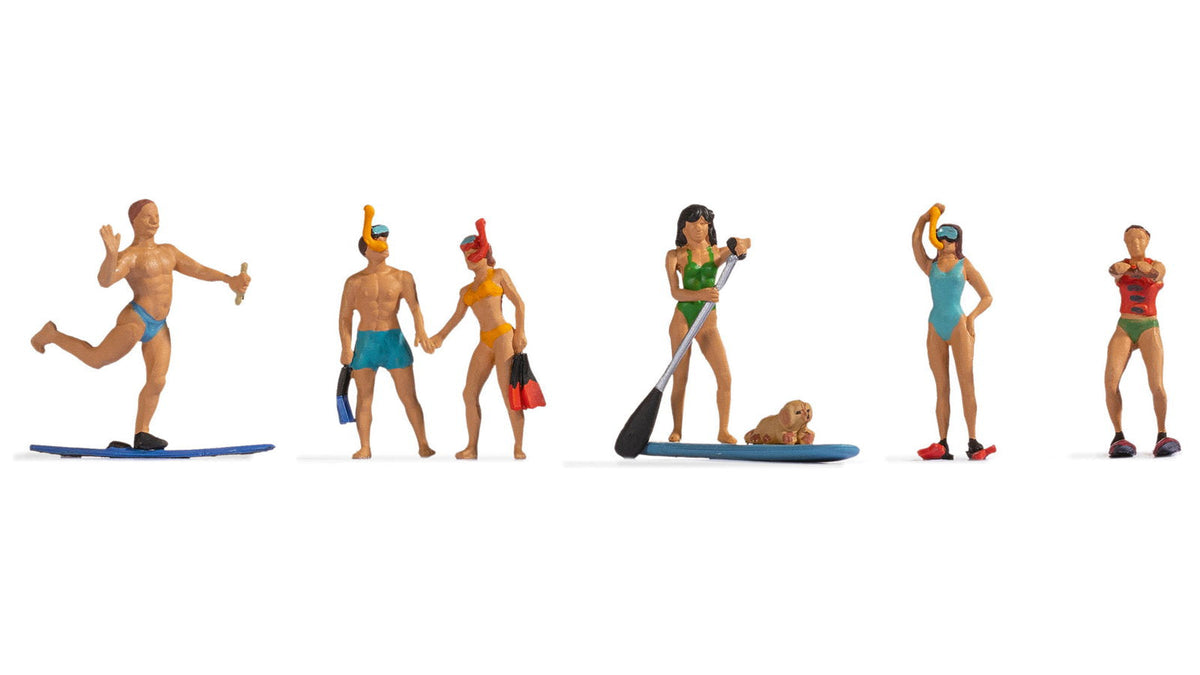 Noch 15854 HO Scale Water Sports Figure Set, 6 Figures
