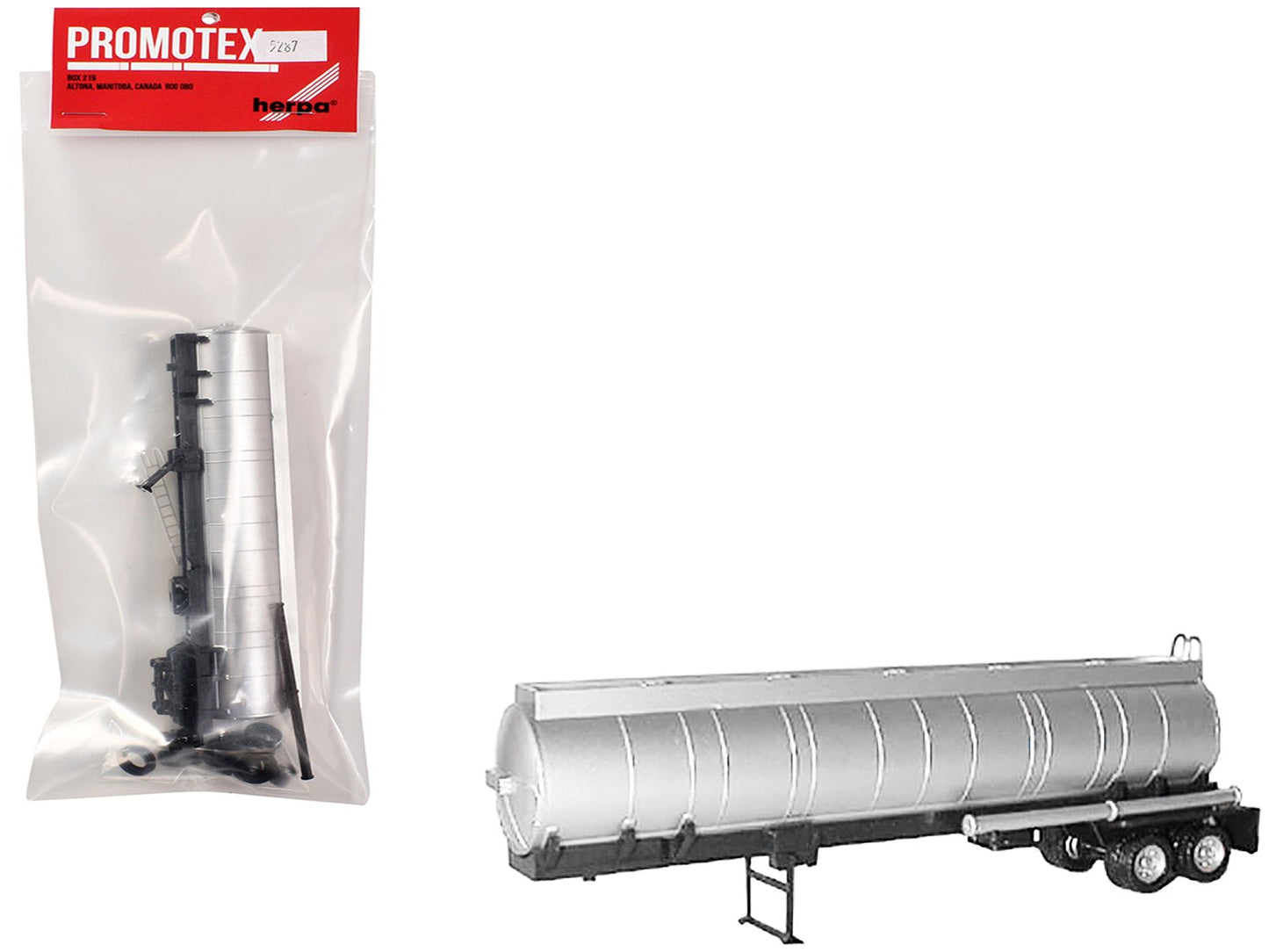 Chemical Tanker Trailer Silver 1/87 (HO) Plastic Model by Promotex  free shipping USA