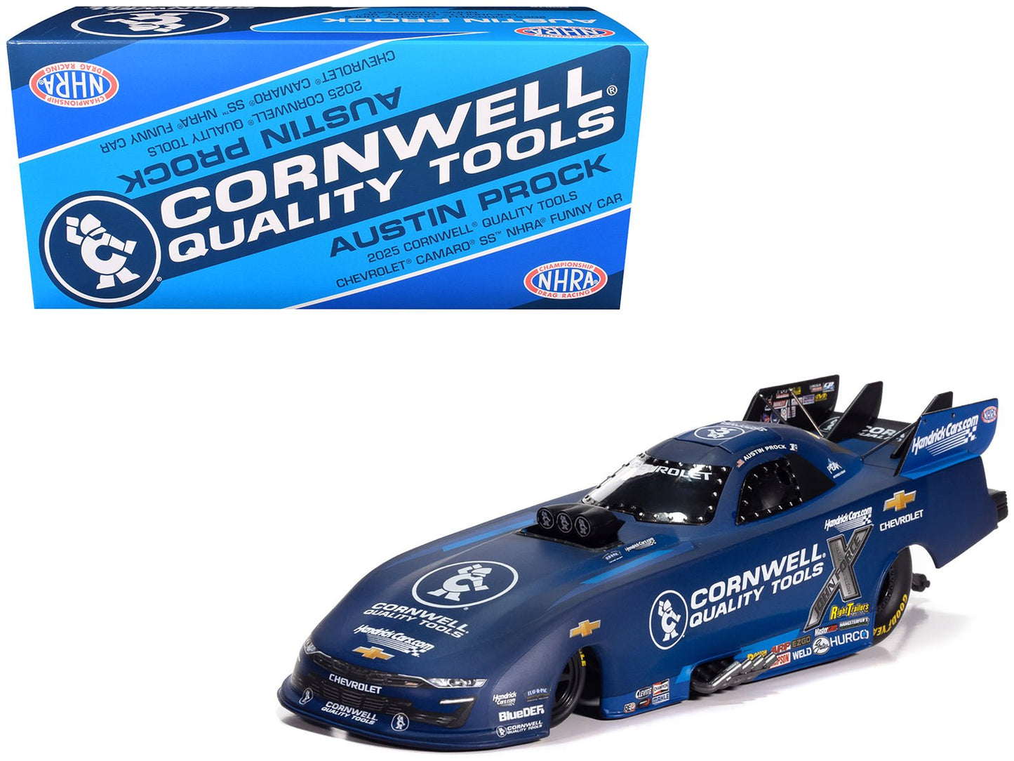 Chevrolet Camaro SS NHRA Funny Car Austin Prock "Cornwell Quality Tools" (2025) "John Force Racing" Limited Edition 1/24 Diecast Model by Auto World  free shipping USA