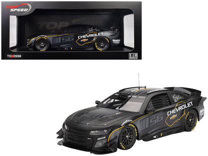 Chevrolet Camaro ZL1 #24 "Hendrick Motorsports Test Car" Matt Black with Graphics 1/18 Model Car by Top Speed  free shipping USA