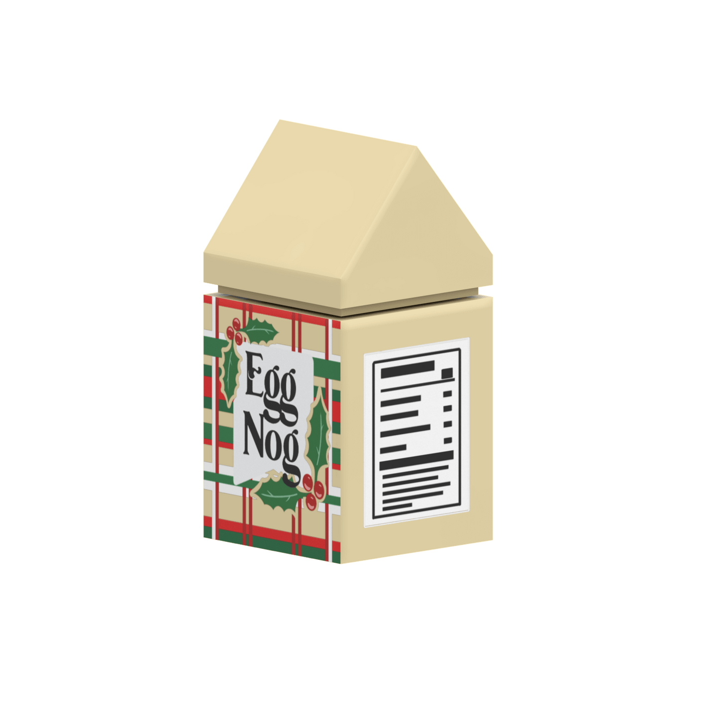 Egg Nog Carton - Custom Printed 1x1 Brick -  Created Using LEGO® Parts