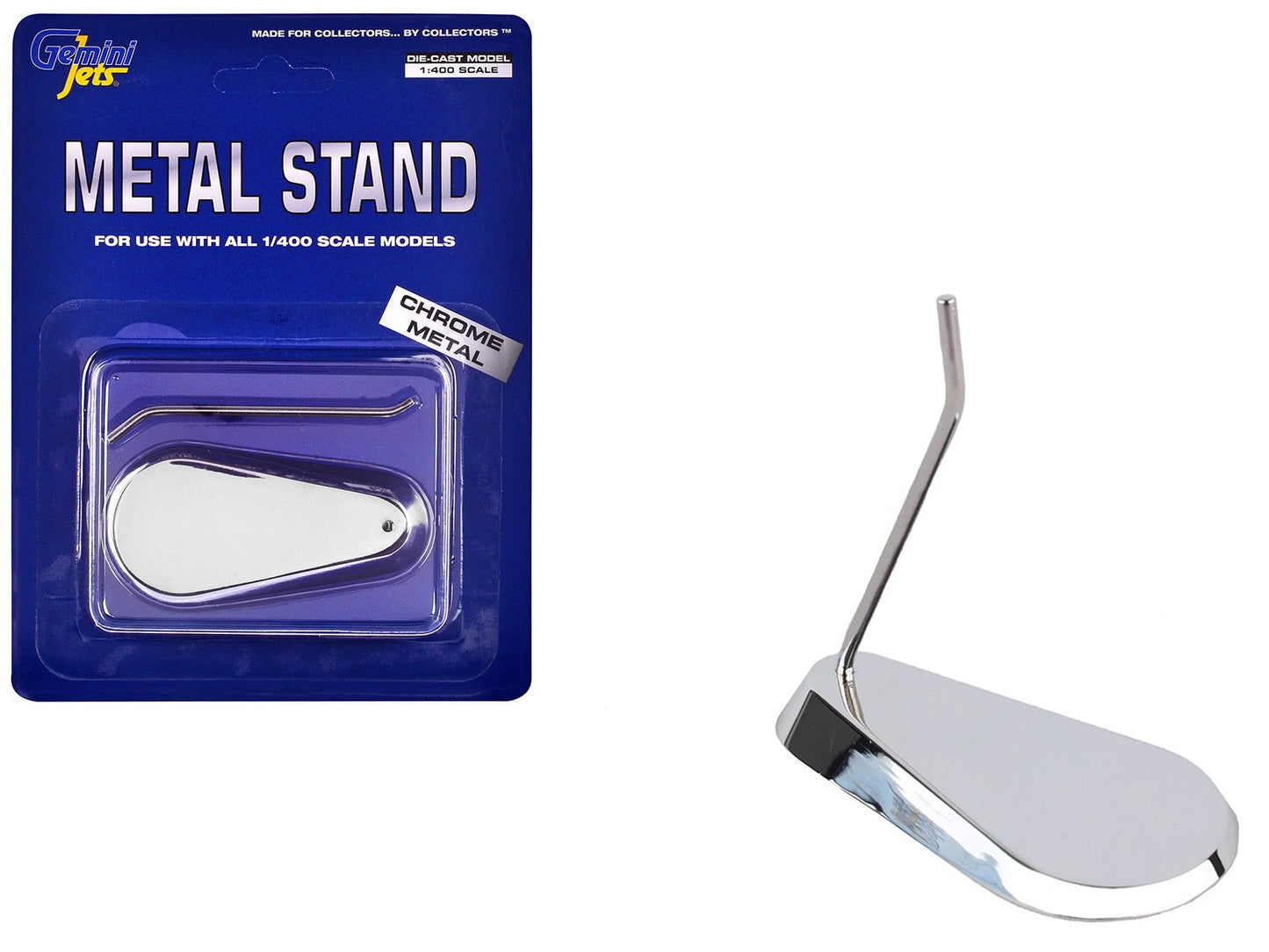 Chrome Metal Display Stand for 1/400 Scale Models by GeminiJets  free shipping USA