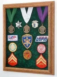 Awards Display Case, Military Medal Display case with Embossed Emblem