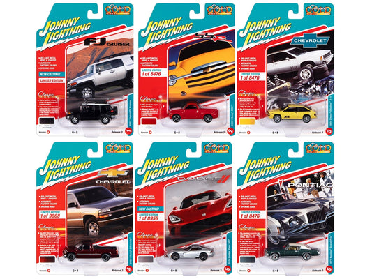 "Classic Gold Collection" 2022 Set B of 6 Cars Release 3 1/64 Diecast Model Cars by Johnny Lightning  free shipping USA