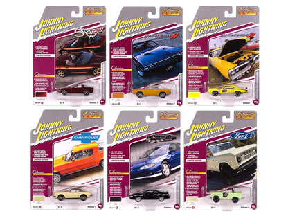 "Classic Gold Collection" 2025 Release 1 Set B of 6 Cars 1/64 Diecast Model Cars by Johnny Lightning  free shipping USA