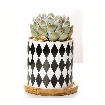 B&W Planters Set of 3 by ClaudiaG Collection