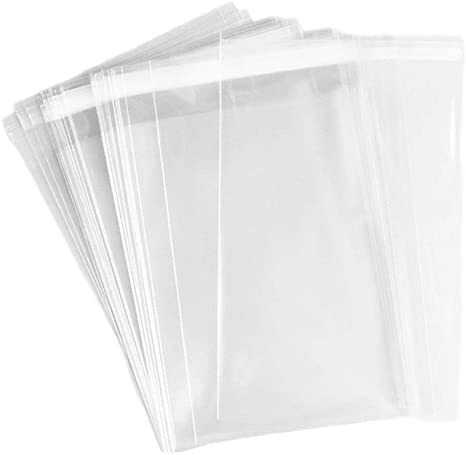 Clear Self Seal Cello Bags Size 8x10 Cellophane Packaging Supplies 100 Pack