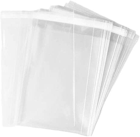 Clear Self Seal Cello Bags Size 8x10 Cellophane Packaging Supplies 100 Pack