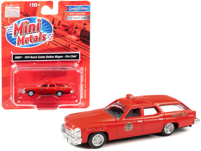 1974 Buick Estate Station Wagon Red "Fire Chief" 1/87 (HO) Scale Model by Classic Metal Works  free shipping USA