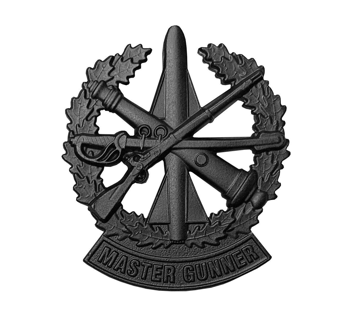 U.S. Army Master Gunner STA-BRITE® BLACK Metal Pin-on Identification Badge