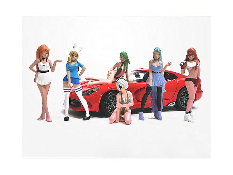 "Cosplay Girls" 6 piece Figure Set for 1/18 Scale Models by American Diorama  free shipping USA