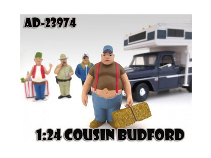 Cousin Budford "Trailer Park" Figure For 1:24 Scale Model Cars by American Diorama  free shipping USA