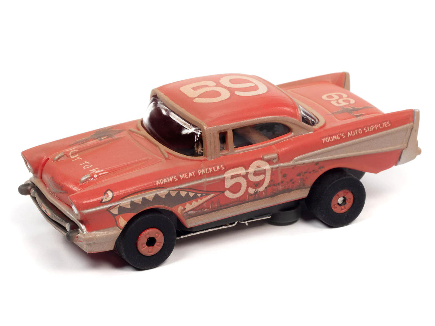 Auto World 1957 Chevy Bel Air Heat Twin Pack Thunderjet Tjet AFX HO Slot Car