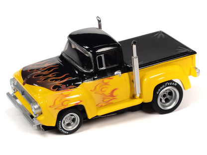Auto World Ford F-100 Pickup Flames Exclusive 4Gear HO slot car Limited Edition