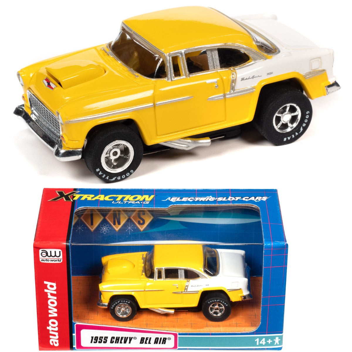 Auto World Exclusive 1955 Chevy Bel Air Xtraction for AFX HO Slot Car CP7983