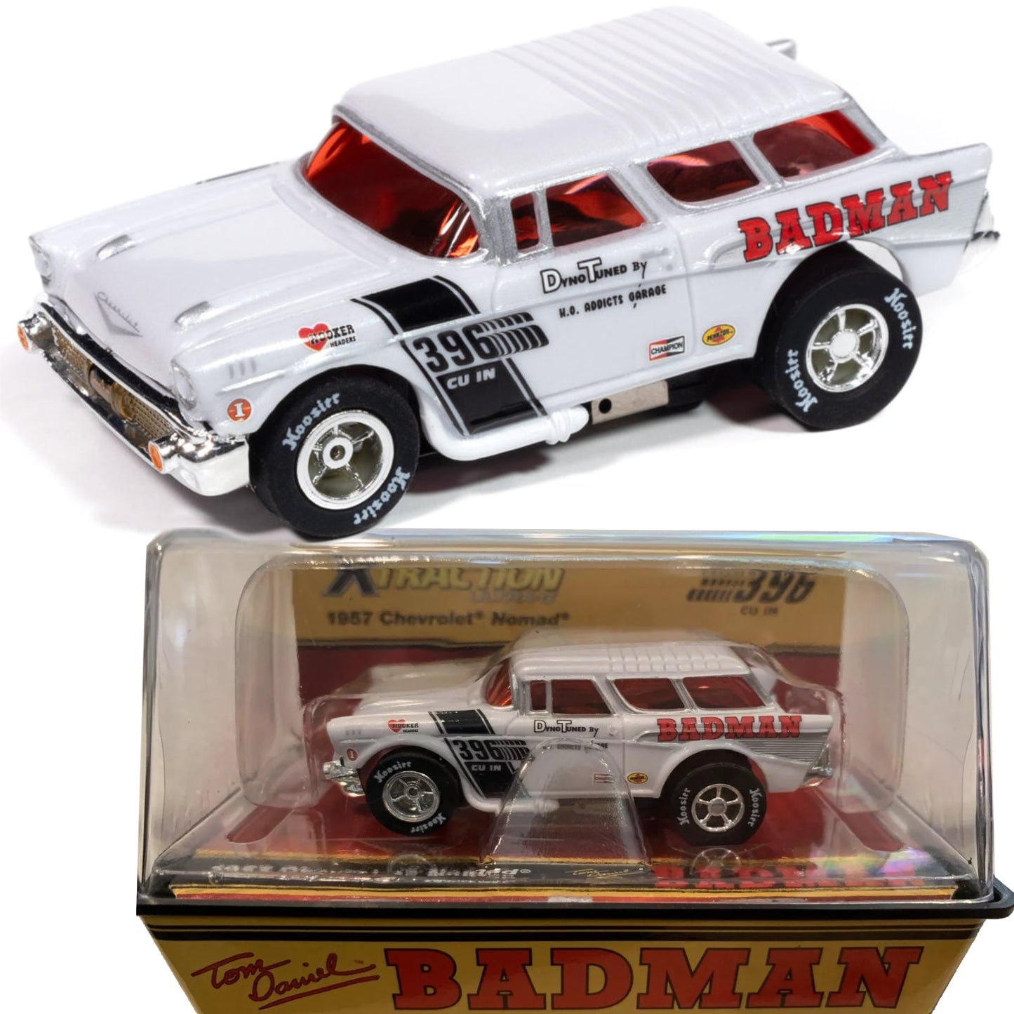 Auto World Exclusive '57 Chevy Nomad Badman White HO Slot Car for AFX Limited