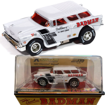 Auto World Exclusive '57 Chevy Nomad Badman White HO Slot Car for AFX Limited